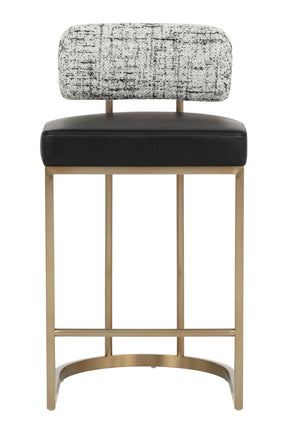 Brass Frame Upholstered Counter Stool by Splendido Larissa