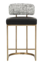 Modern European furniture - Brass Frame Upholstered Counter Stool - www.oroa.com