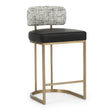 Brass Frame Upholstered Counter Stool by Splendido Larissa, alternate view 3