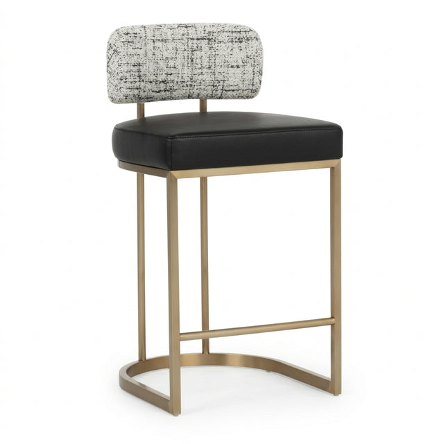Brass Frame Upholstered Counter Stool by Splendido Larissa, alternate view 3