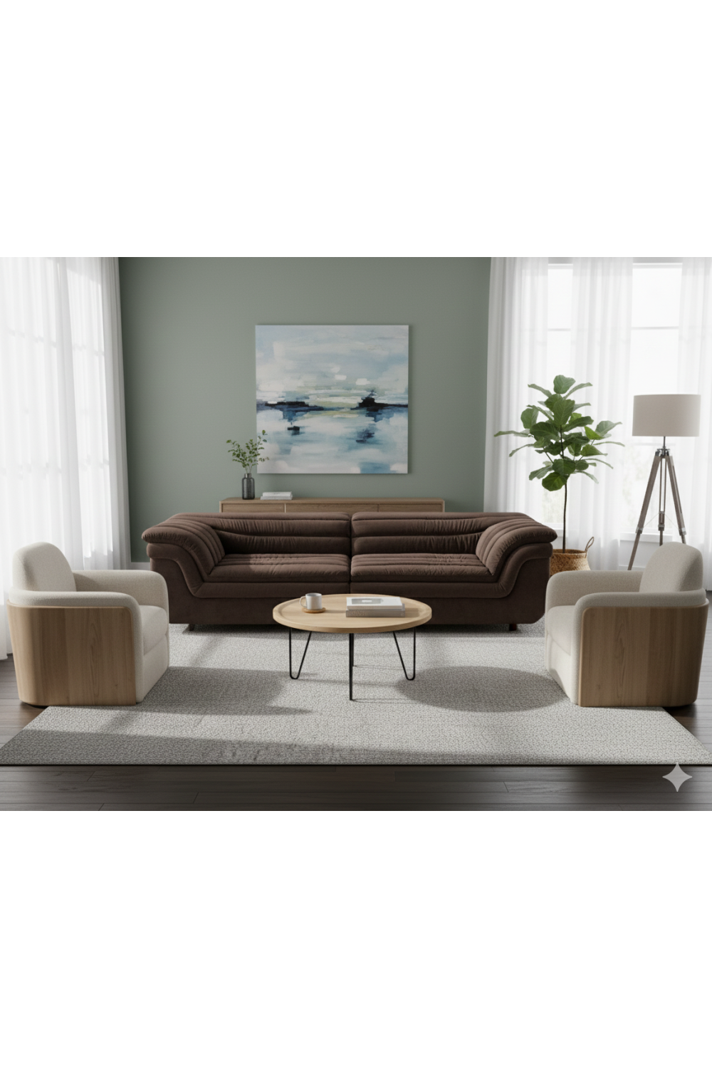 Deep-Channeled Fabric Sofa | Splendido Bello