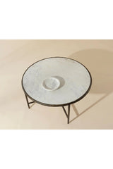 Modern European furniture - Brass Framed Marble Coffee Table - www.oroa.com