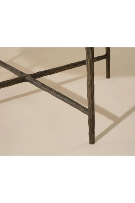 Modern European furniture - Brass Framed Marble Coffee Table - www.oroa.com