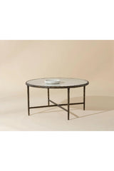 Modern European furniture - Brass Framed Marble Coffee Table - www.oroa.com
