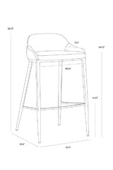 Modern European furniture - Low-Back Leather Look Bar Stool - www.oroa.com