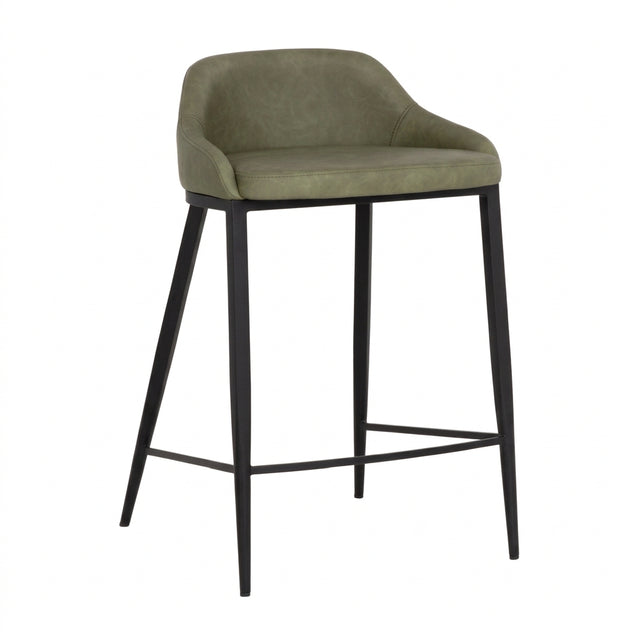 Low-Back Leather-Look Counter Stool by Splendido Astra, alternate view 3