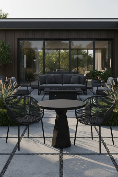 Modern European furniture - Natural Indoor/Outdoor Travertine Look Bistro Table - www.oroa.com