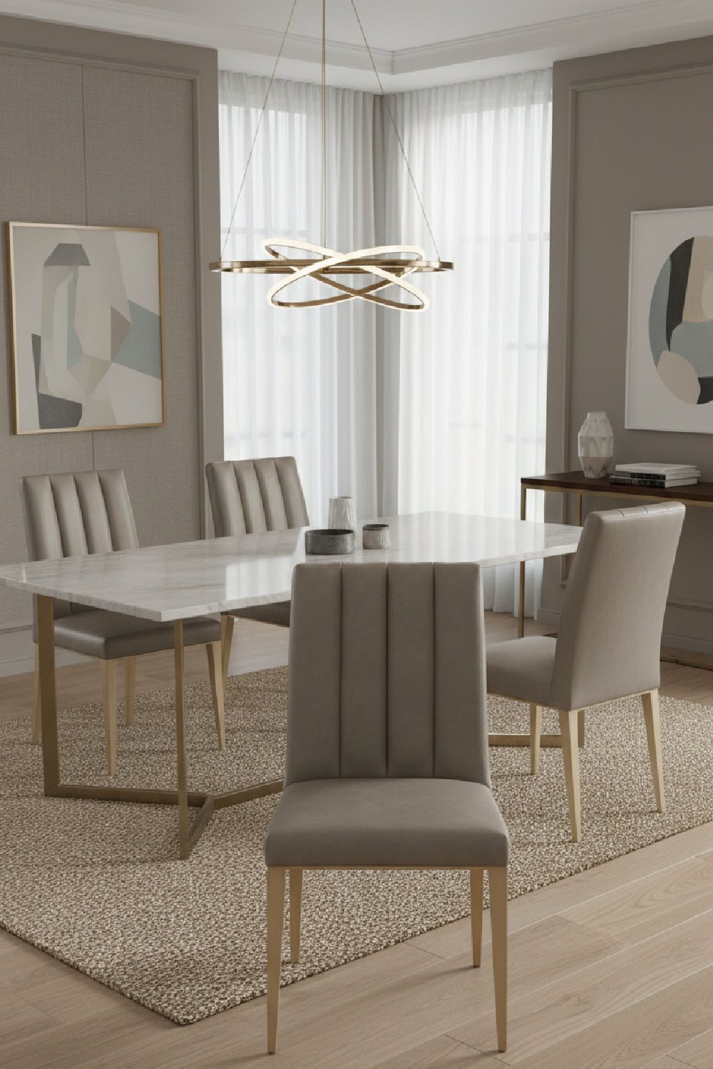 Modern European furniture - Vertical Channeled Dining Chairs (2) - www.oroa.com