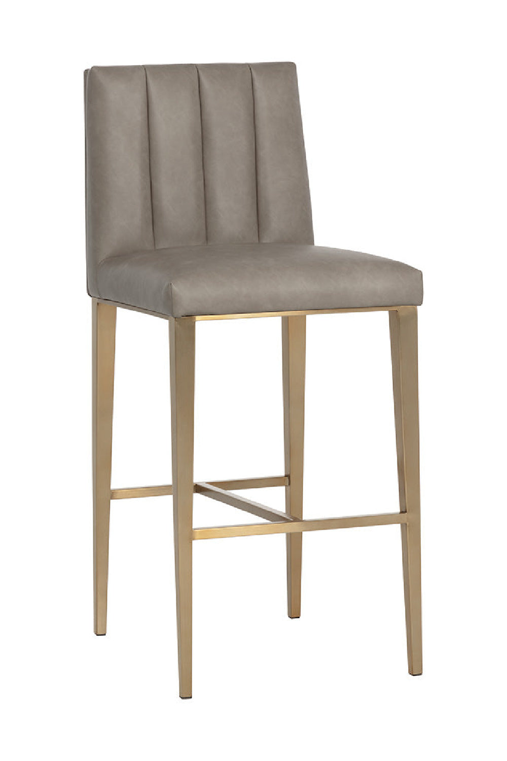 Vertical-Channeled Leather-Look Bar Stool | Splendido Wilbur | Oroa.com