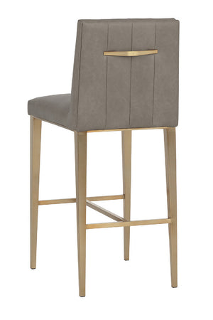 Vertical-Channeled Leather-Look Bar Stool | Splendido Wilbur | Oroa.com