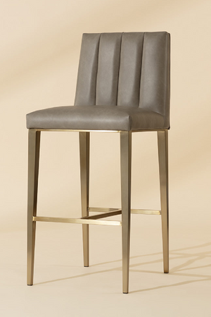 Vertical-Channeled Leather-Look Bar Stool | Splendido Wilbur | Oroa.com