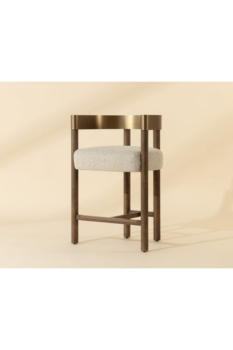 Modern European furniture - Brown Ash Curved Bar Stool - www.oroa.com