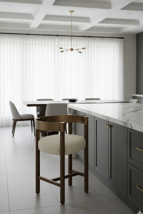 Brown Ash Curved Bar Stool | Splendido Manolo | Oroa.com