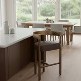 Modern European furniture - Brown Ash Curved Bar Stool - www.oroa.com