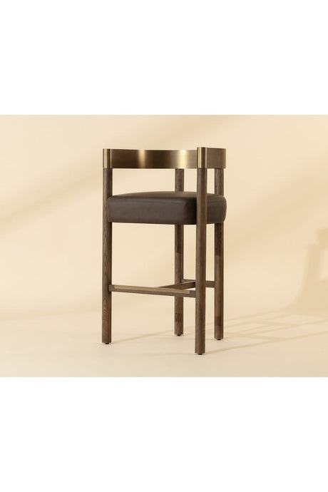 Modern European furniture - Brown Ash Curved Bar Stool - www.oroa.com