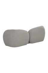 Modern European furniture - Gray Boucle Curved Sofa - www.oroa.com