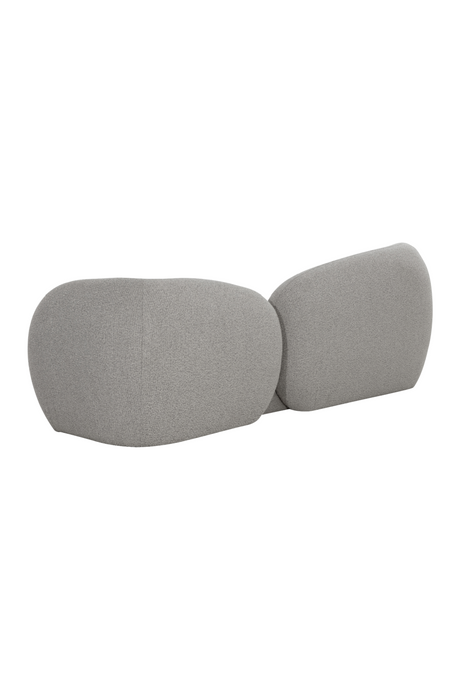 Modern European furniture - Gray Boucle Curved Sofa - www.oroa.com