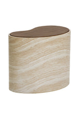 Modern European furniture - Freeform Travertine-Look Indoor/Outdoor Coffee Table - www.oroa.com
