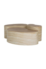 Modern European furniture - Freeform Travertine-Look Indoor/Outdoor Coffee Table - www.oroa.com