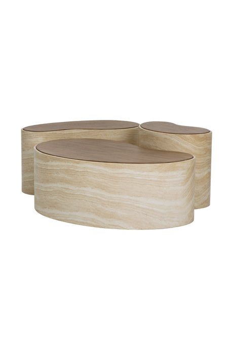Modern European furniture - Freeform Travertine-Look Indoor/Outdoor Coffee Table - www.oroa.com