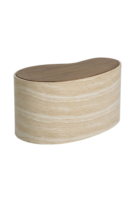 Modern European furniture - Freeform Travertine-Look Indoor/Outdoor Coffee Table - www.oroa.com
