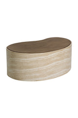 Modern European furniture - Freeform Travertine-Look Indoor/Outdoor Coffee Table - www.oroa.com