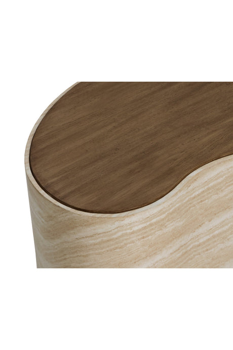 Modern European furniture - Freeform Travertine-Look Indoor/Outdoor Coffee Table - www.oroa.com