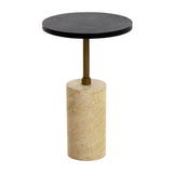 Black Pitted Concrete Indoor/Outdoor End Table | Splendido Saldo
