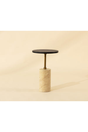   Black Pitted Concrete Indoor/Outdoor End Table | Oroa.com