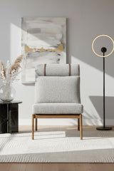 Modern European furniture - Gray Boucle Lounge Chair - www.oroa.com