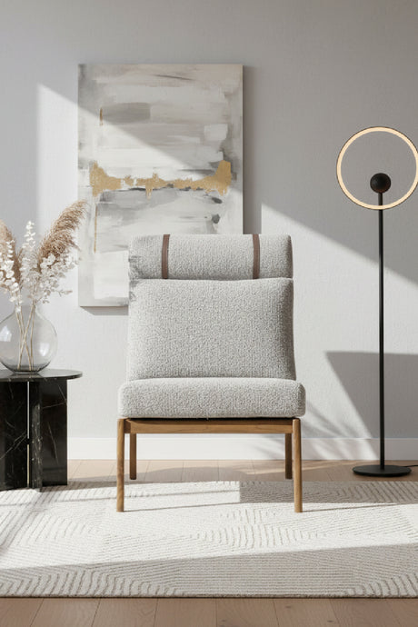 Gray Boucle Lounge Chair | Splendido Elanor | Oroa.com