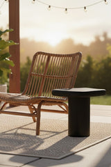 Modern European furniture - Black Organic-Shaped Indoor/Outdoor End Table - www.oroa.com