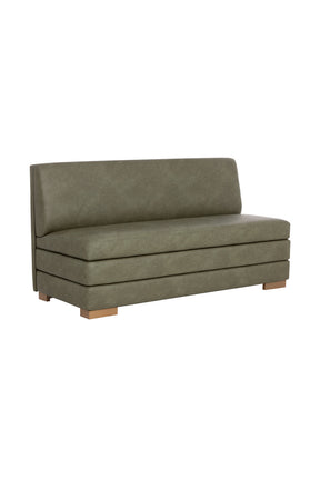 Green Leather Banquette by Splendido Radcliff Bench