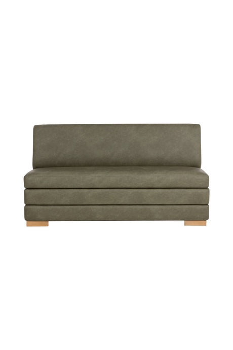 Modern European furniture - Green Leather Banquette - www.oroa.com