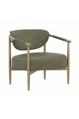 Modern European furniture - Gold-Framed Leather Lounge Chair - www.oroa.com