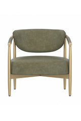Modern European furniture - Gold-Framed Leather Lounge Chair - www.oroa.com