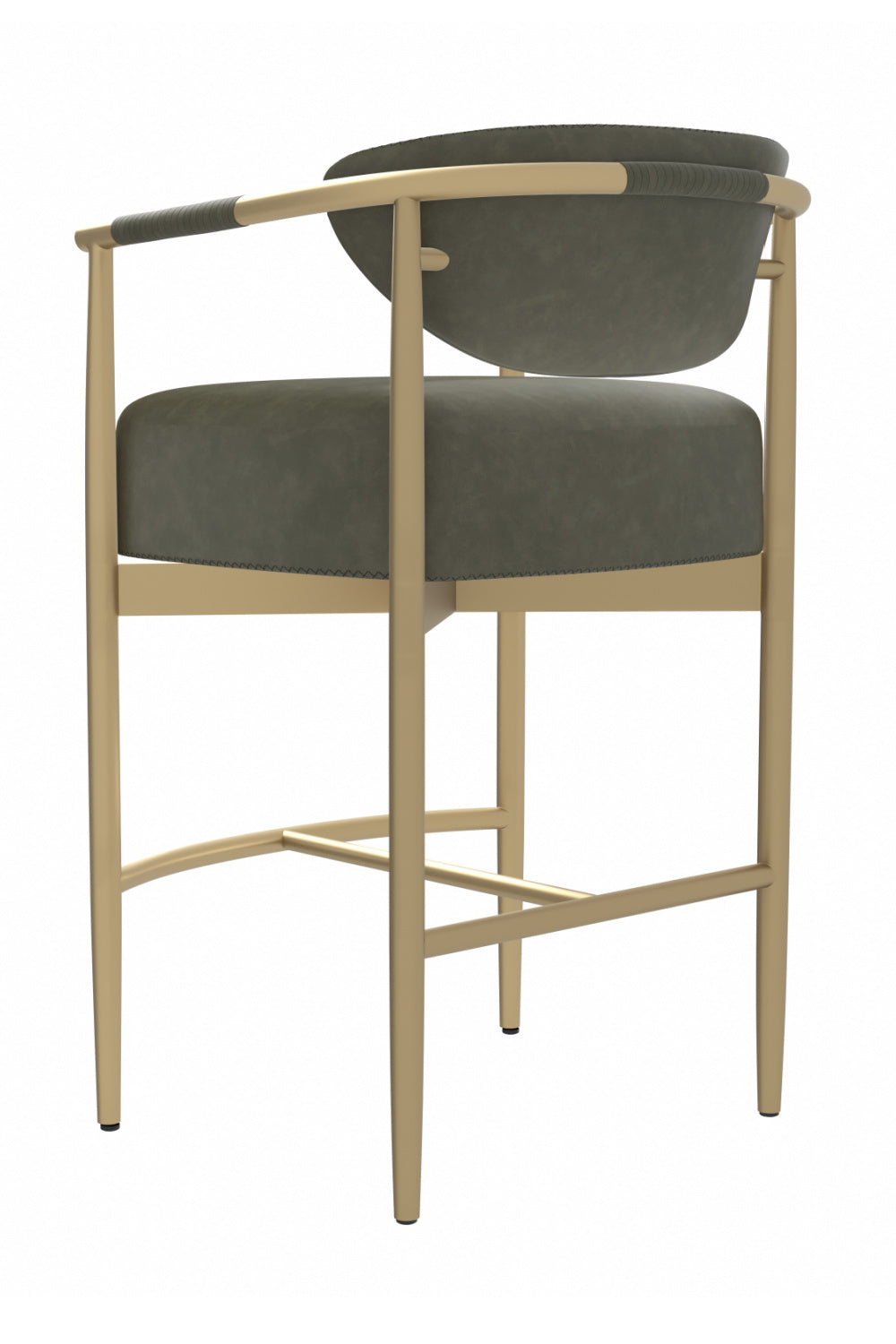 Gold Framed Leather-Look Bar Stool | Splendido Heloise | Oroa.com