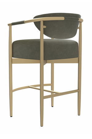 Gold Framed Leather-Look Bar Stool | Splendido Heloise | Oroa.com