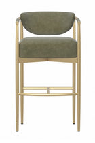 Modern European furniture - Gold Framed Leather-Look Bar Stool - www.oroa.com