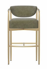Modern European furniture - Gold Framed Leather-Look Bar Stool - www.oroa.com