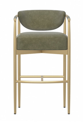 Gold Framed Leather-Look Bar Stool by Splendido Heloise Barstool, alternate view 3