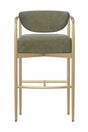 Modern European furniture - Gold Framed Leather-Look Bar Stool - www.oroa.com