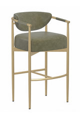 Modern European furniture - Gold Framed Leather-Look Bar Stool - www.oroa.com