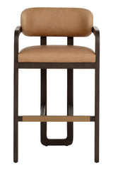 Modern European furniture - Brown Leather Bar Stool - www.oroa.com