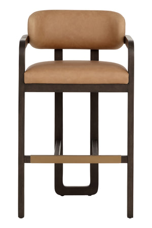 Brown Leather Bar Stool | Splendido Madrone | Oroa.com