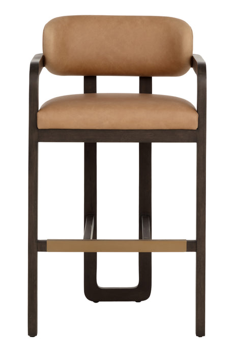 Brown Leather Bar Stool | Splendido Madrone | Oroa.com