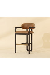 Modern European furniture - Brown Leather Bar Stool - www.oroa.com