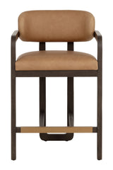 Modern European furniture - Brown Oak Framed Counter Stool - www.oroa.com