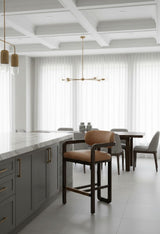 Modern European furniture - Brown Oak Framed Counter Stool - www.oroa.com