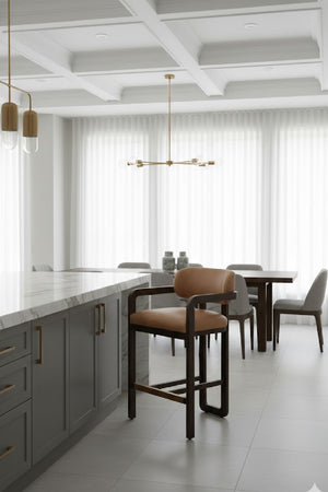 Brown Oak Framed Counter Stool | Splendido Madrone | Oroa.com